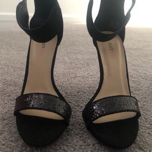 Sparkly Just Fab Ankle strap heels